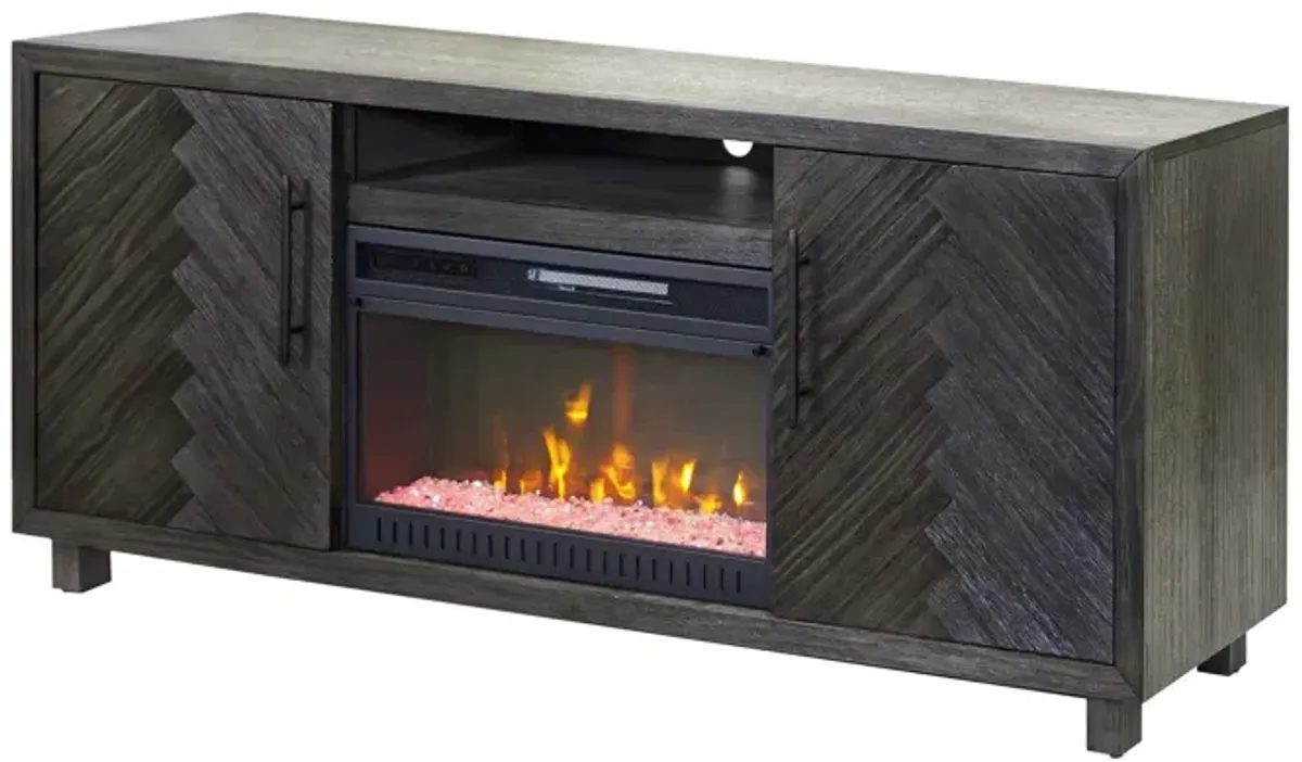 Charcoal Chevron 67" Fireplace