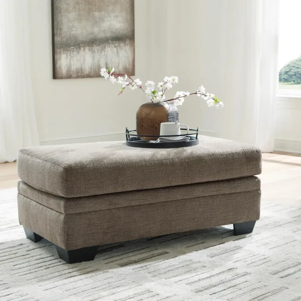 Harvey Wide Ottoman in Nutmeg