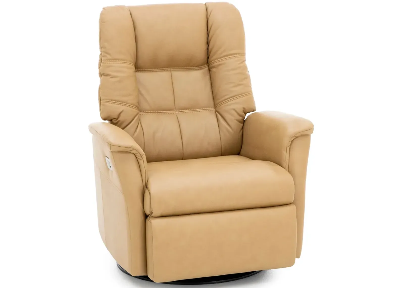 Modern Comfort by Direct Design Veronica Leather Large Power Swivel Glider Recliner