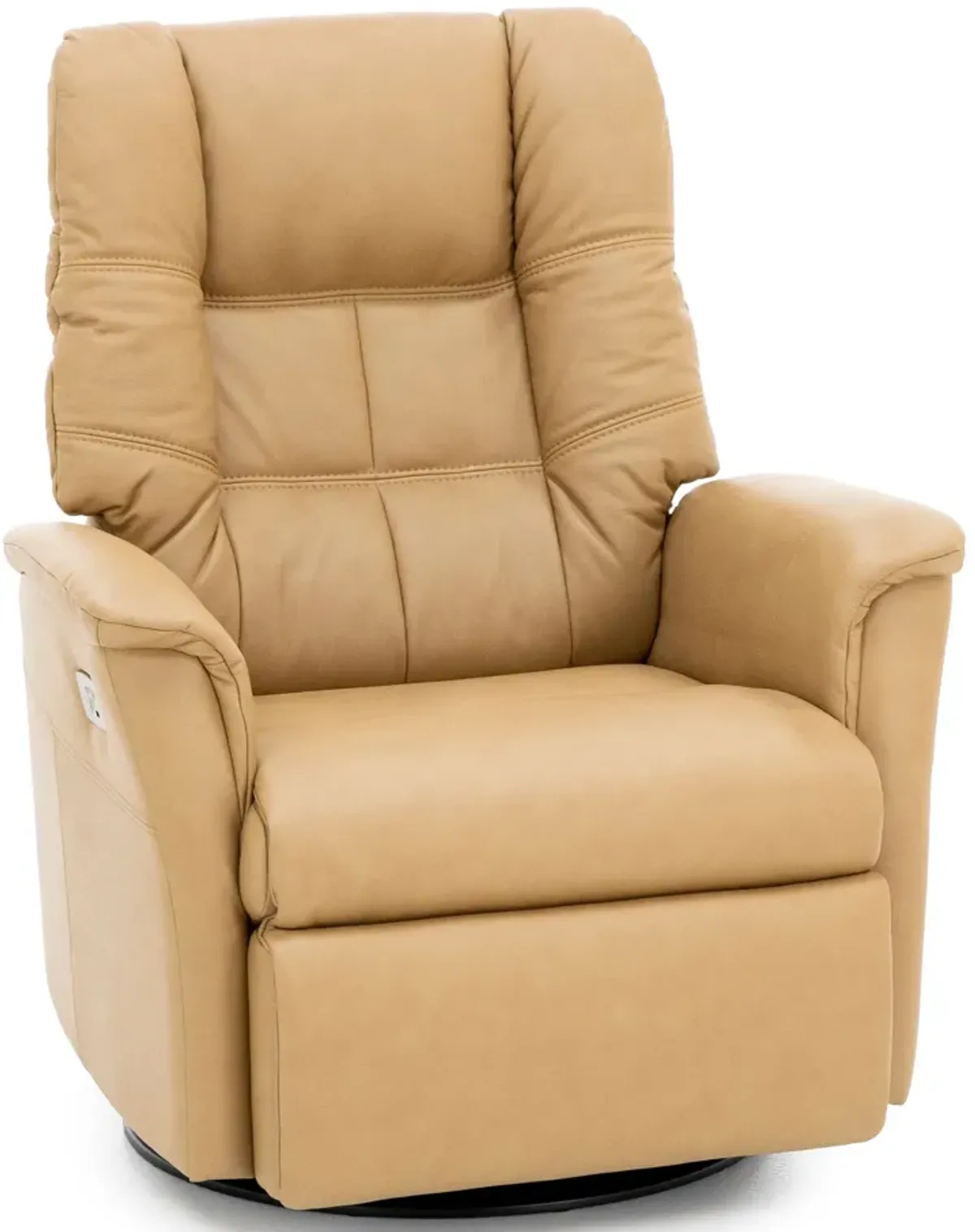 Modern Comfort by Direct Design Veronica Leather Large Power Swivel Glider Recliner