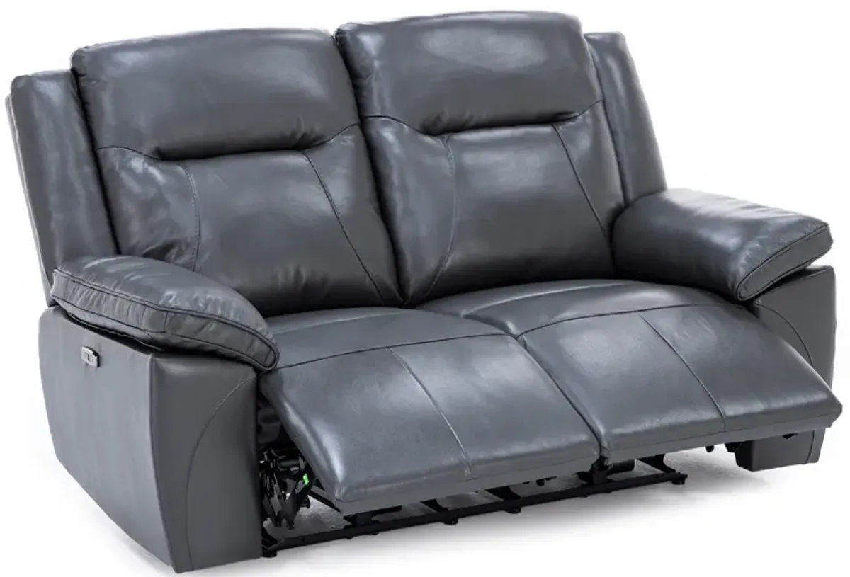 Castle Leather Power Headrest Reclining Loveseat