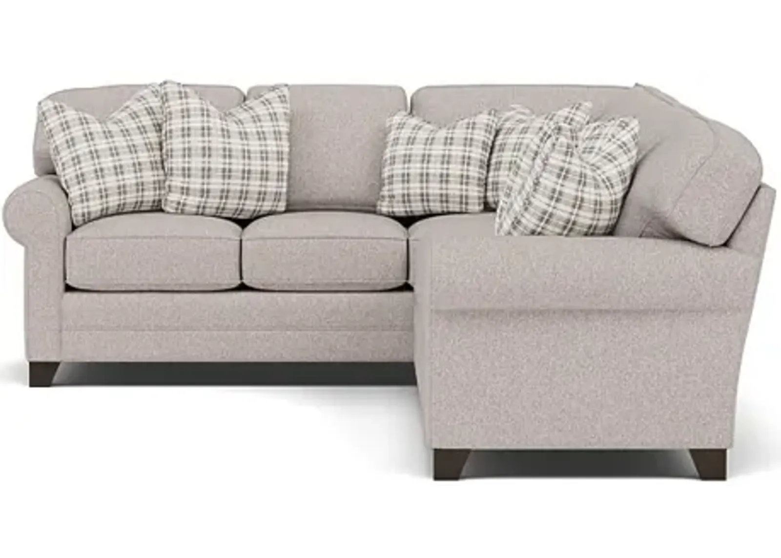 King Hickory Bentley 2-Pc. Sectional Right-Facing in Uprise Mineral with Stately Carbon Pillows