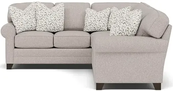 King Hickory Bentley 2-Pc. Sectional Right-Facing in Uprise Mineral with Barner Carbon Pillows