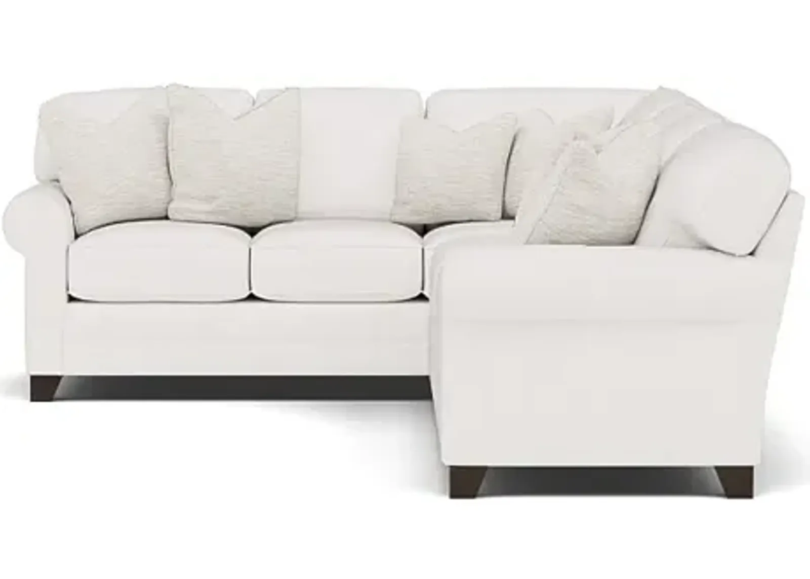 King Hickory Bentley 2-Pc. Sectional Right-Facing in Uprise Oyster with Aerosmith Pearl Pillows