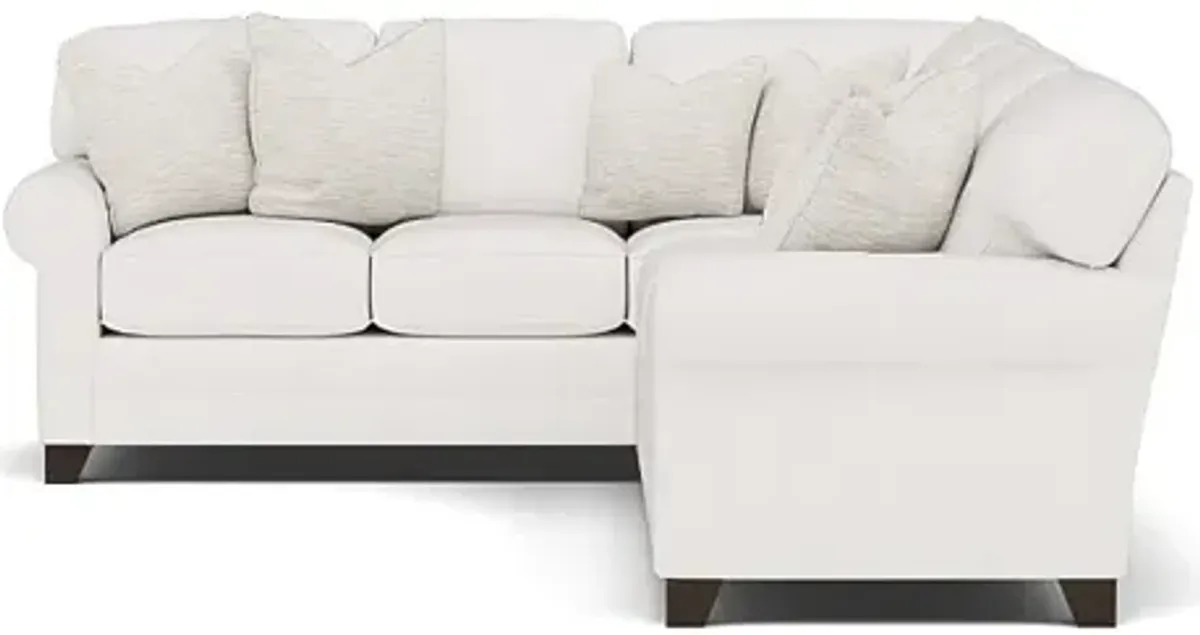 King Hickory Bentley 2-Pc. Sectional Right-Facing in Uprise Oyster with Aerosmith Pearl Pillows