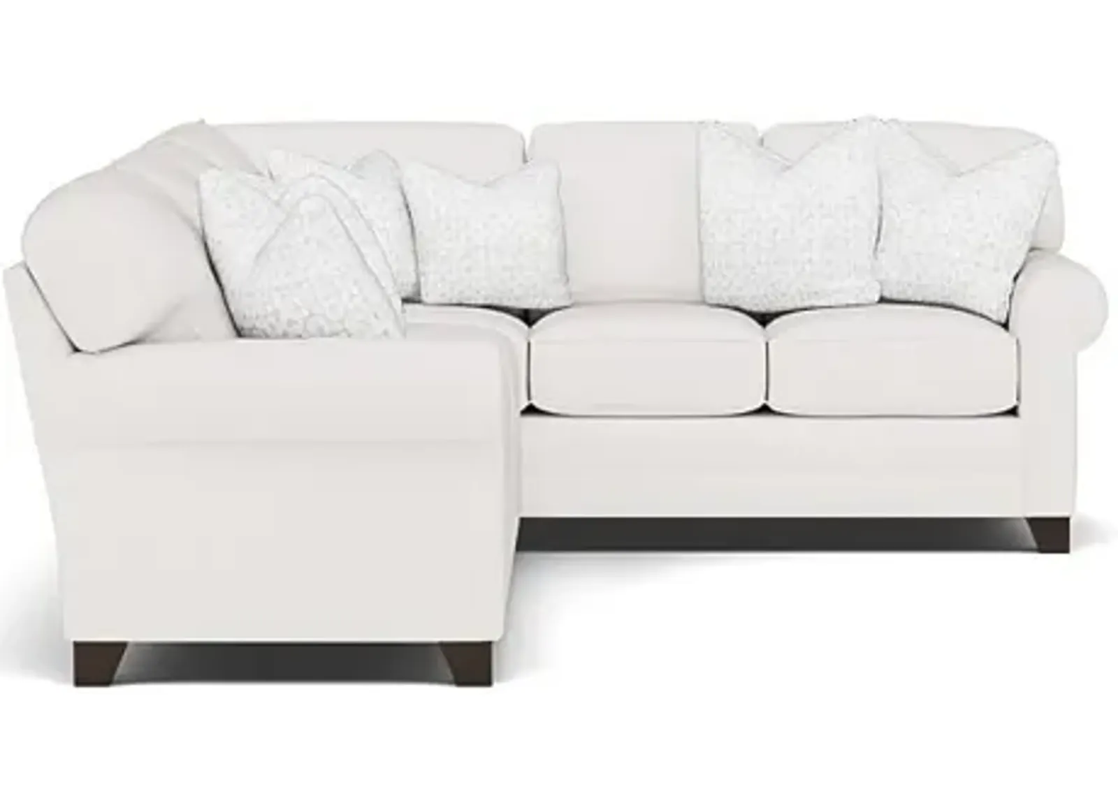 King Hickory Bentley 2-Pc. Sectional Left-Facing in Uprise Oyster with Fandom Luna Pillows