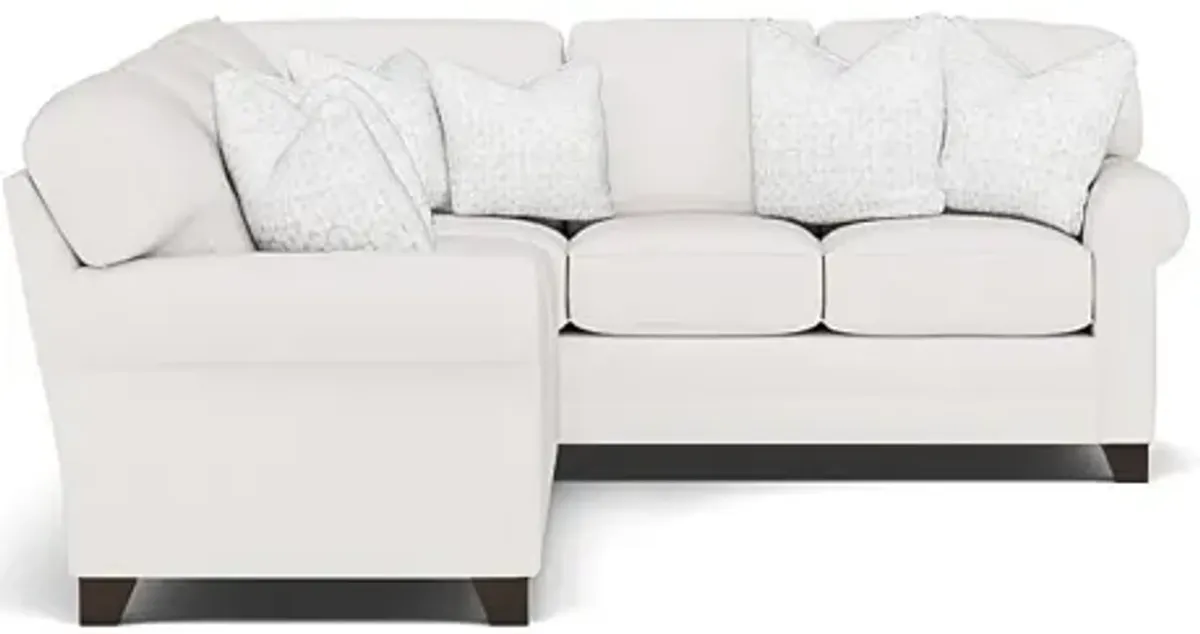 King Hickory Bentley 2-Pc. Sectional Left-Facing in Uprise Oyster with Fandom Luna Pillows