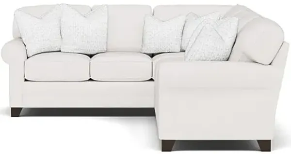 King Hickory Bentley 2-Pc. Sectional Left-Facing in Uprise Oyster with Fandom Luna Pillows