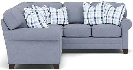 King Hickory Bentley 2-Pc. Sectional Left-Facing in Uprise Indigo with Jazz Twilight Pillows