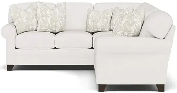 King Hickory Bentley 2-Pc. Sectional Right-Facing in Uprise Oyster with Atlantis Hemp Pillows