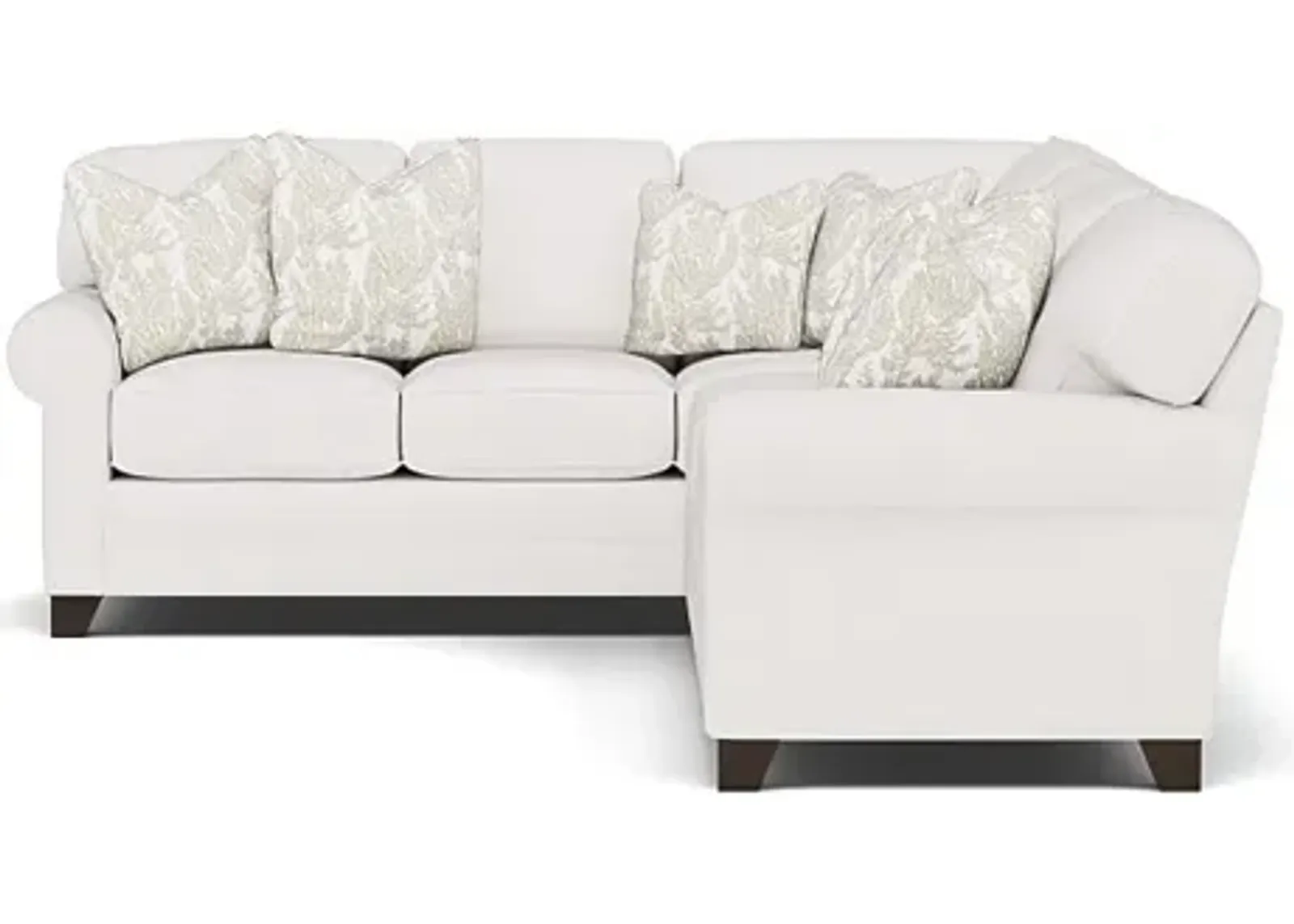 King Hickory Bentley 2-Pc. Sectional Right-Facing in Uprise Oyster with Atlantis Hemp Pillows