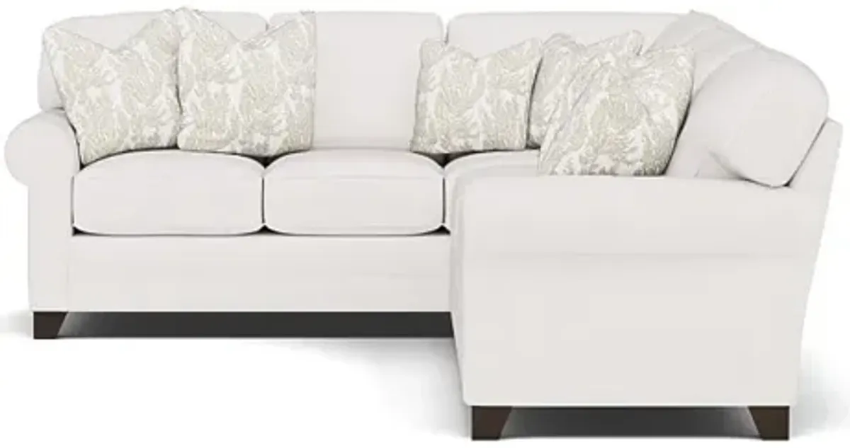 King Hickory Bentley 2-Pc. Sectional Right-Facing in Uprise Oyster with Atlantis Hemp Pillows