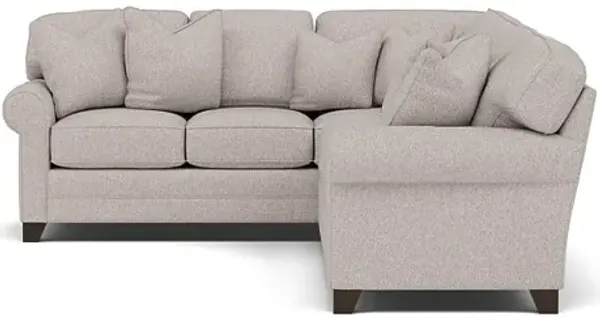 King Hickory Bentley 2-Pc. Sectional Right-Facing in Uprise Mineral with Uprise Mineral Pillows