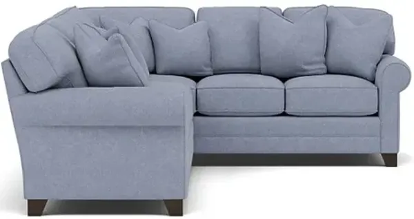King Hickory Bentley 2-Pc. Sectional Right-Facing in Uprise Indigo with Uprise Indigo Pillows