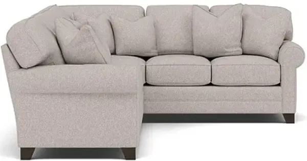 King Hickory Bentley 2-Pc. Sectional Left-Facing in Uprise Mineral with Uprise Mineral Pillows