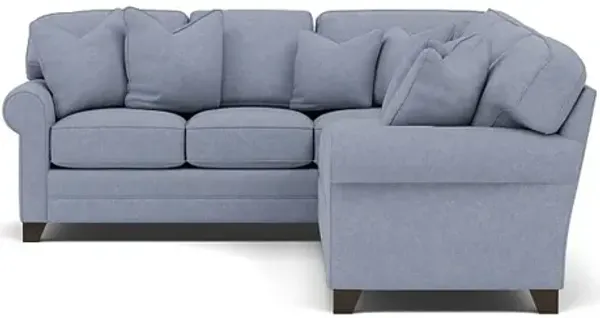 King Hickory Bentley 2-Pc. Sectional Right-Facing in Uprise Indigo with Uprise Indigo Pillows