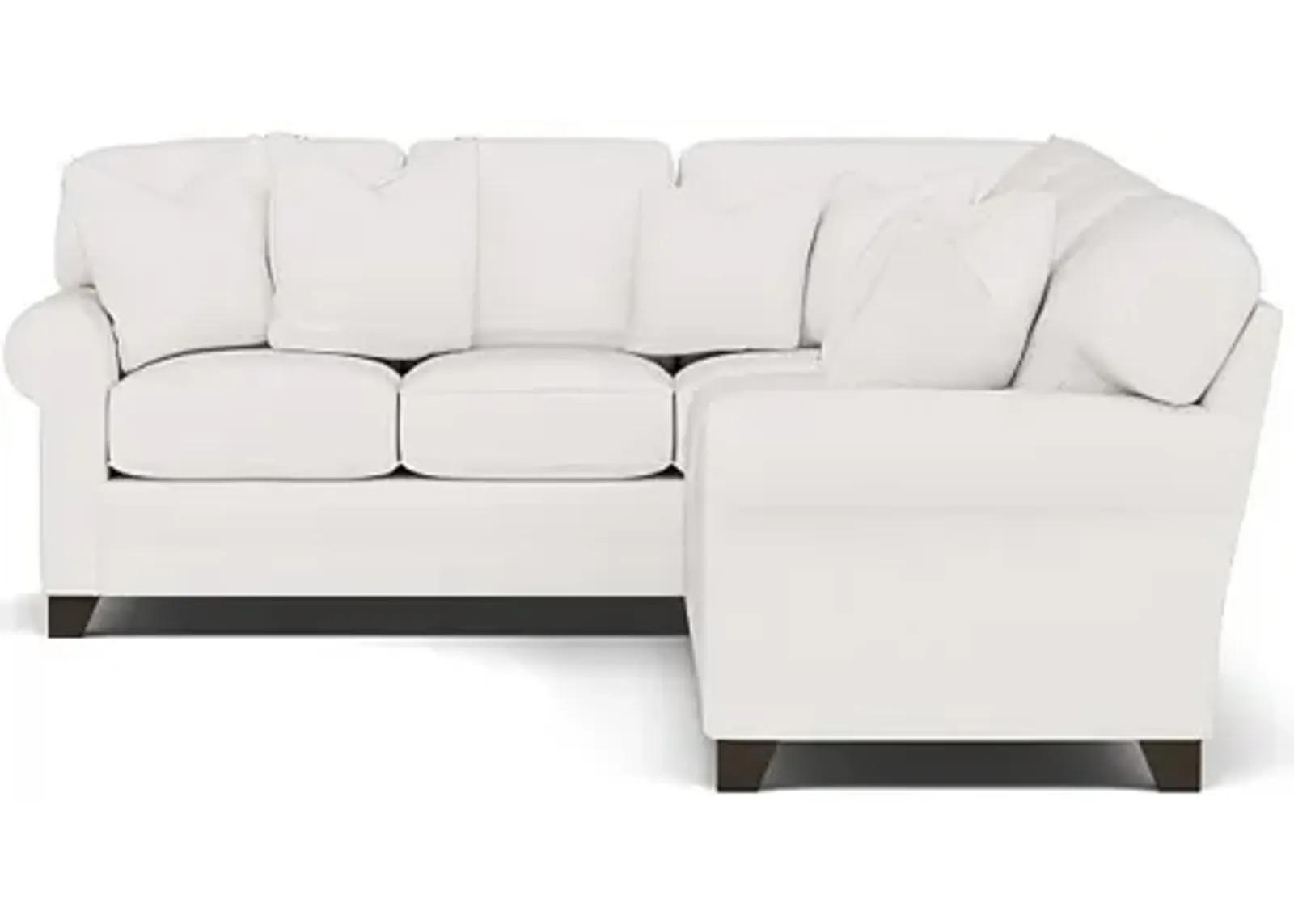 King Hickory Bentley 2-Pc. Sectional Right-Facing in Uprise Oyster with Uprise Oyster Pillows