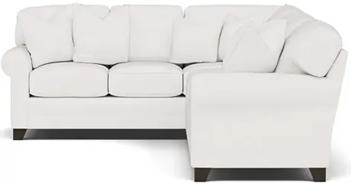 King Hickory Bentley 2-Pc. Sectional Right-Facing in Uprise Oyster with Uprise Oyster Pillows