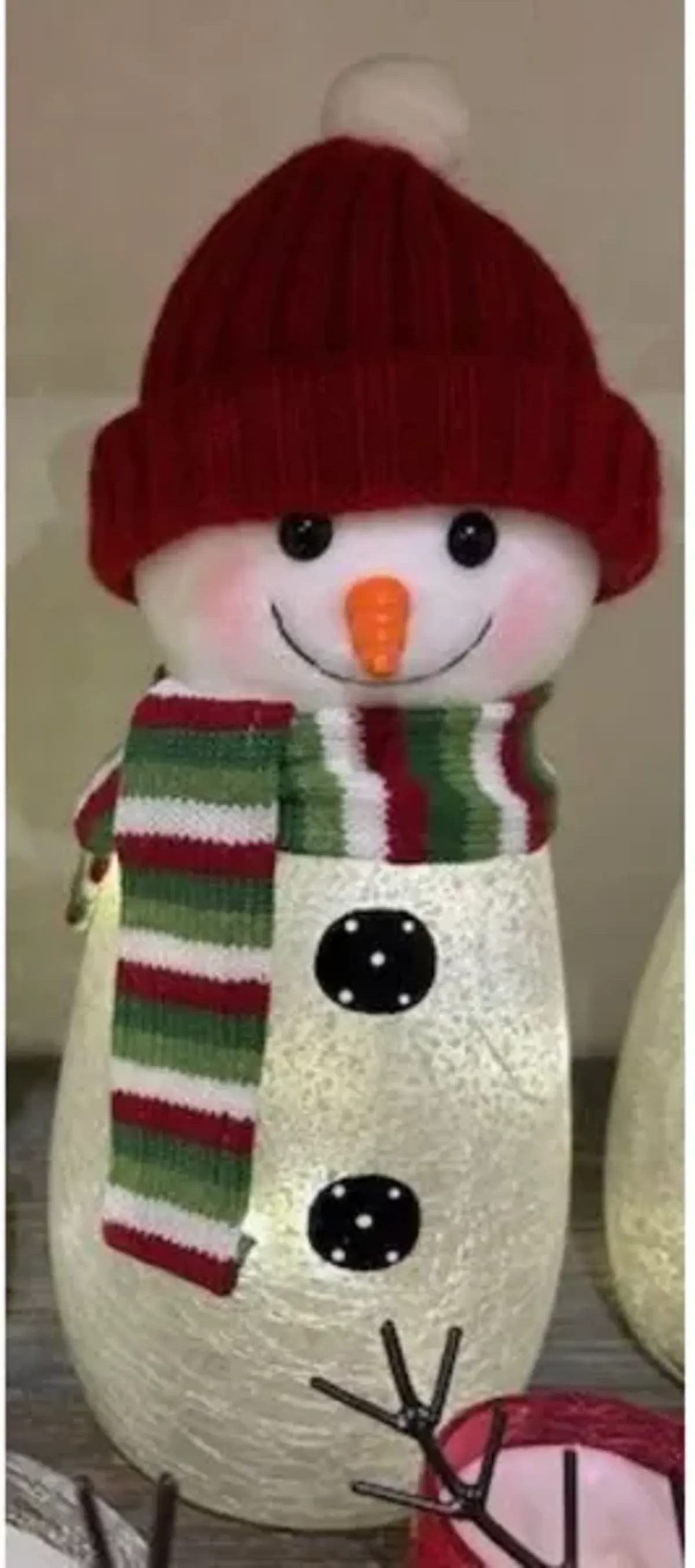 Multi Knit Snowman Light 4.75"W x 10.5"H