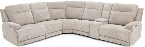 Genesis 6-Pc. Fully Loaded Reclining Modular In Update Fossil With 3 Reclining Seats