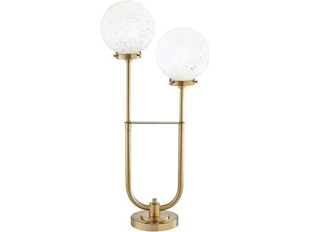 Gold 2-Lite Globe Table Lamp With LED Bulbs 30"H