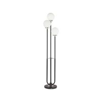 Black and Nickel 3-Lite Globe Floor Lamp With LED Bulbs 68"H