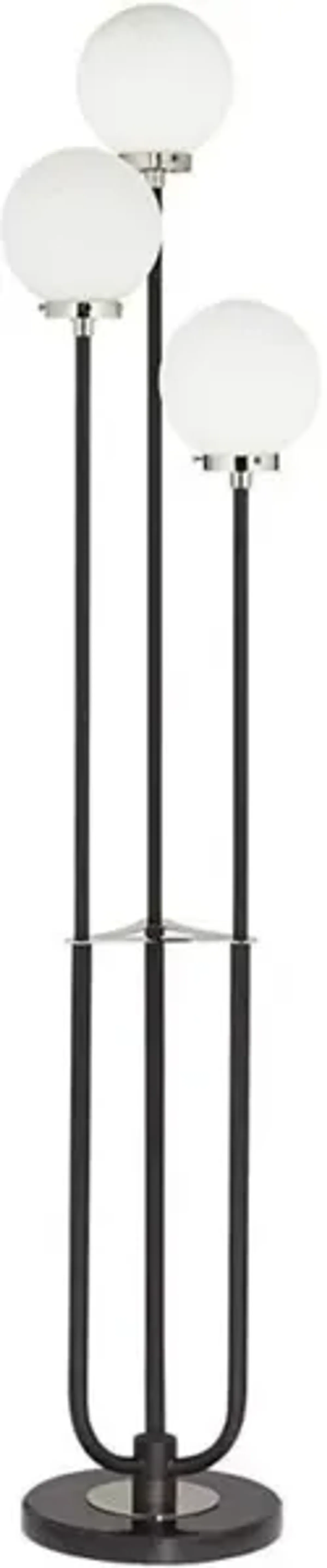 Black and Nickel 3-Lite Globe Floor Lamp With LED Bulbs 68"H