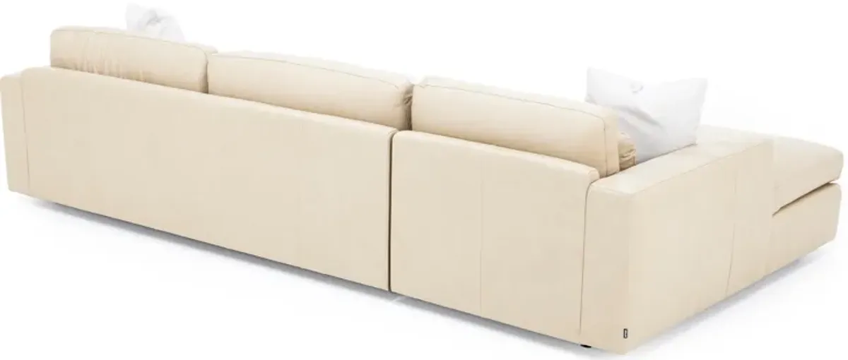 Custom Style Solutions 2-Pc. Leather Max Track Arm Chaise Sofa With Three Pillows