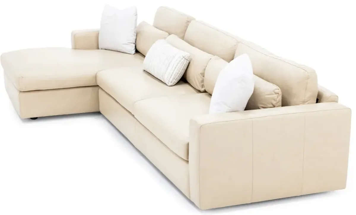 Custom Style Solutions 2-Pc. Leather Max Track Arm Chaise Sofa With Three Pillows