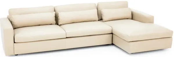 Custom Style Solutions 2-Pc. Leather Max Track Arm Chaise Sofa In Classic Buff In Right-Facing