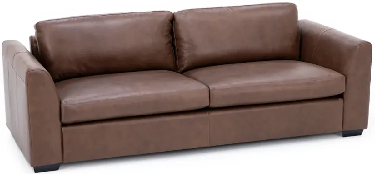 Custom Style Solutions Leather Angle Arm Studio Sofa