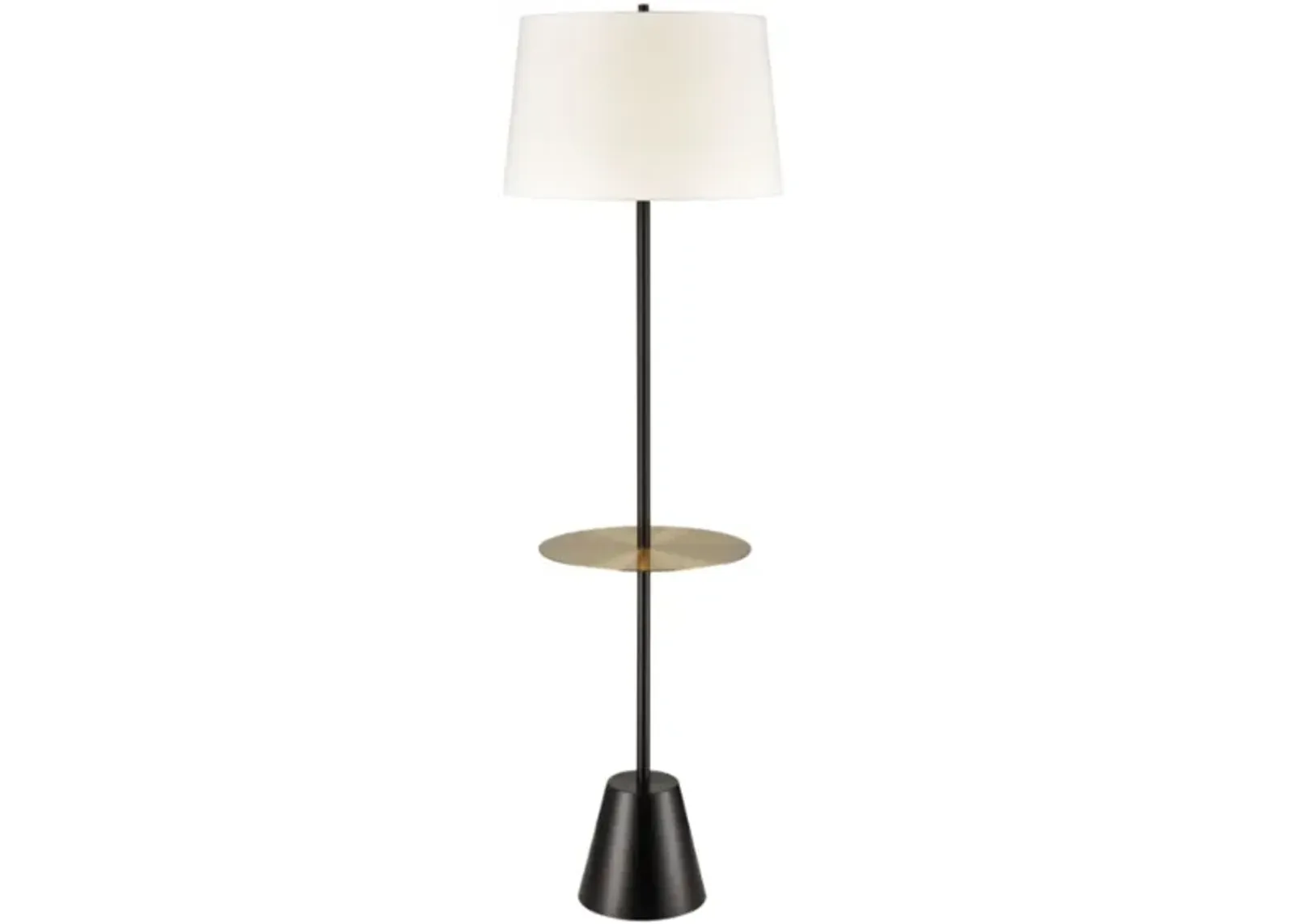 Black Metal Tray Floor Lamp 19"W x 64"H