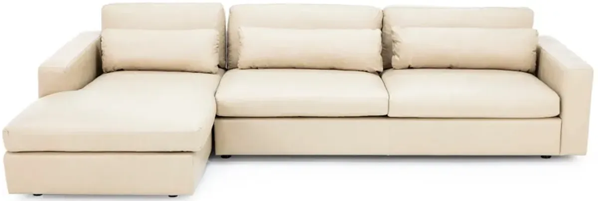 Custom Style Solutions 2-Pc. Leather Max Track Arm Chaise Sofa In Classic Buff In Left-Facing