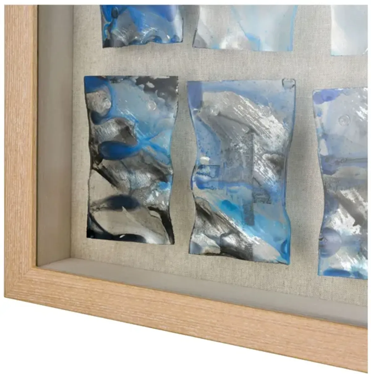 Blue Glass Framed Art 52"W x 37"H