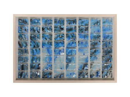 Blue Glass Framed Art 52"W x 37"H