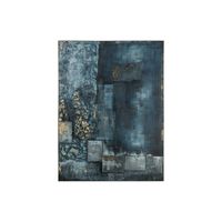 Blue and Black Abstract Framed Art 60"W x 80"H