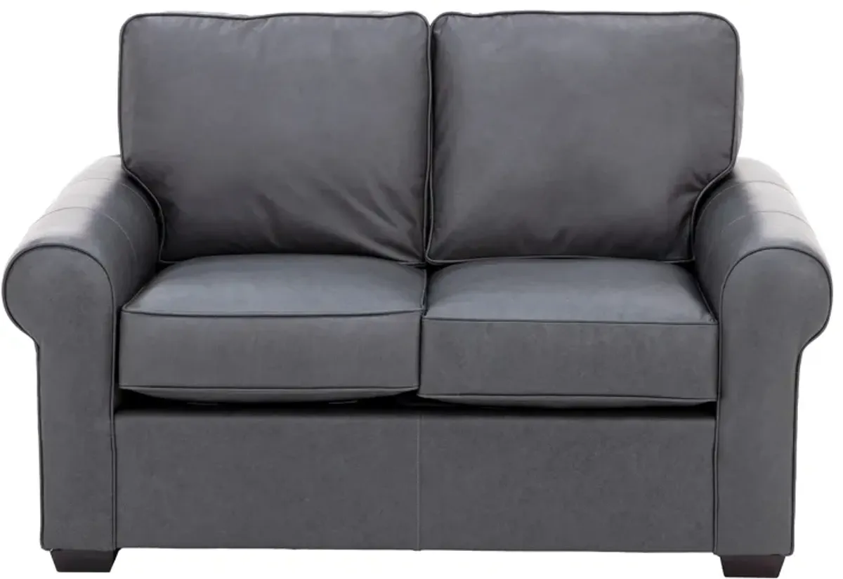 Custom Choices Kate Leather Roll Arm Loveseat