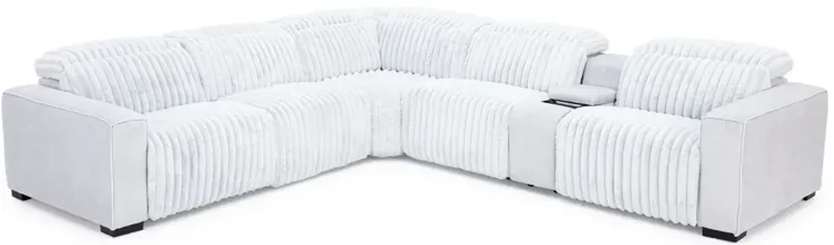 Bliss 6-Pc. Power Headrest Zero Gravity Reclining Modular In Presley Fog With 2 Reclining Seats