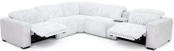 Bliss 6-Pc. Power Headrest Zero Gravity Reclining Modular In Presley Fog With 2 Reclining Seats