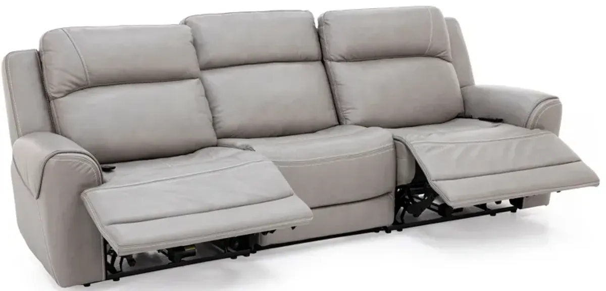 Faye Leather 3-Pc. Fully Loaded Wall Saver Reclining Sofa with Heat and Massage
