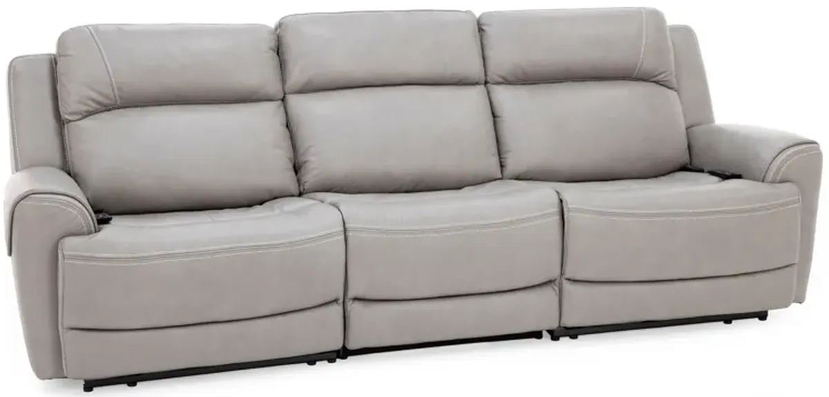 Faye Leather 3-Pc. Fully Loaded Wall Saver Reclining Sofa with Heat and Massage