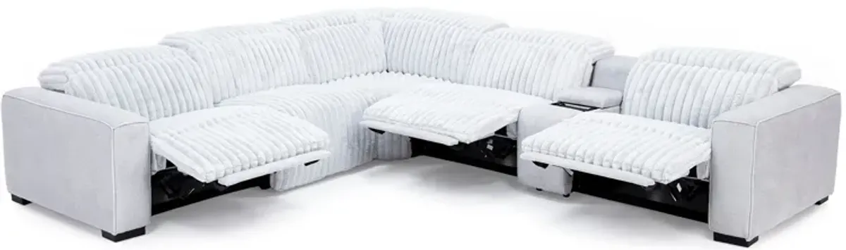 Bliss 6-Pc. Power Headrest Zero Gravity Reclining Modular In Presley Fog With 3 Reclining Seats