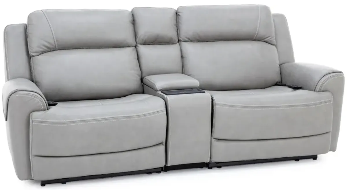 Faye Leather 3-Pc. Fully Loaded Wall Saver Console Reclining Loveseat with Heat and Massage