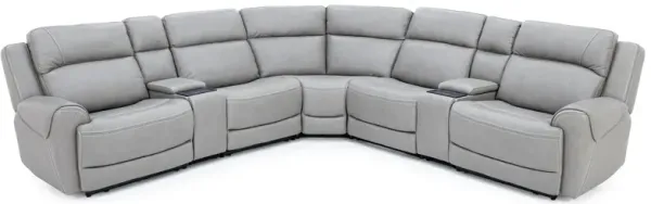 Faye Leather 7-Pc. Fully Loaded Wall Saver Reclining Modular with Heat and Massage