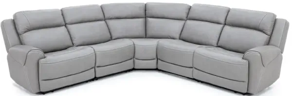 Faye Leather 5-Pc. Fully Loaded Wall Saver Reclining Modular with Heat and Massage