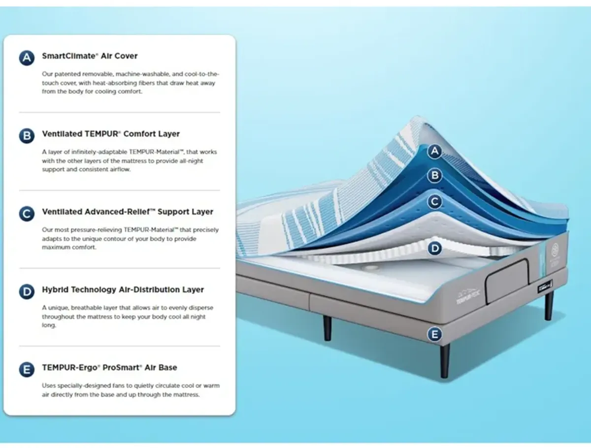 TEMPUR-ActiveBreeze California King Smart Bed