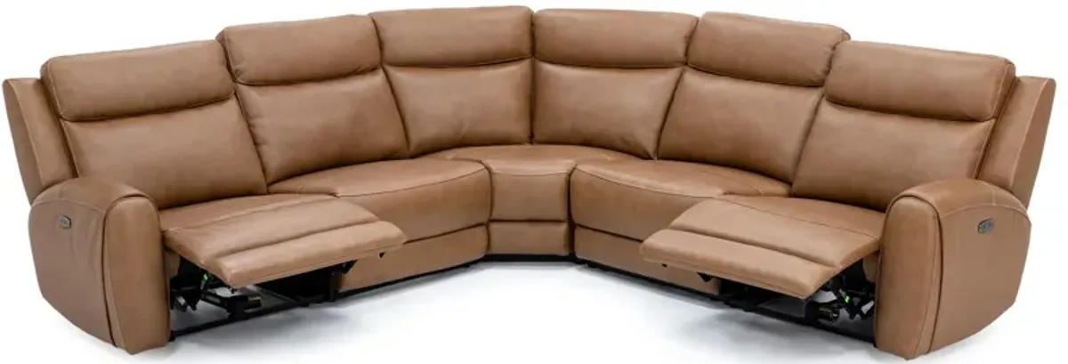 Silverado 5-Pc. Leather Power Headrest Reclining Modular