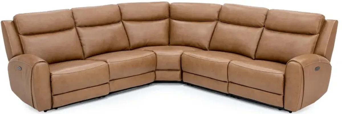 Silverado 5-Pc. Leather Power Headrest Reclining Modular