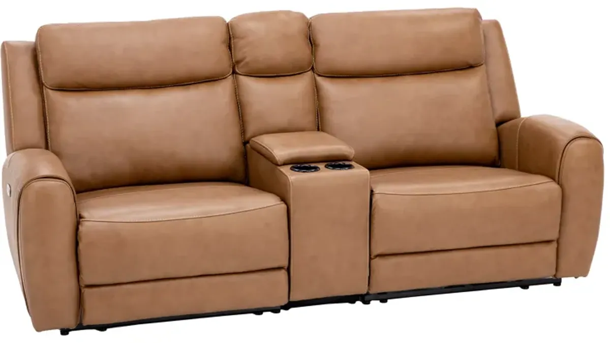 Silverado 3-Pc. Leather Power Headrest Reclining Console Loveseat