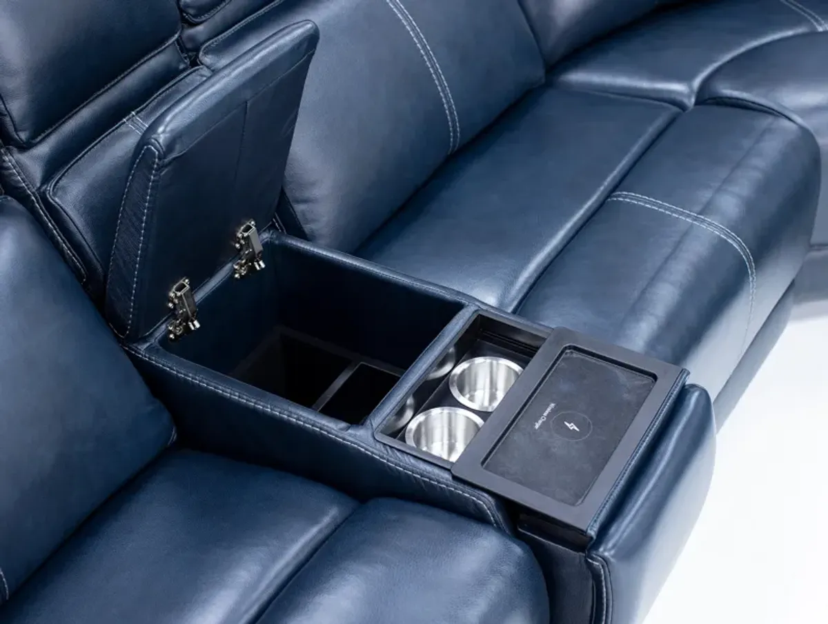 Duke 3-Pc. Leather Fully Loaded Zero Gravity Console Reclining Loveseat With Hidden Cupholders